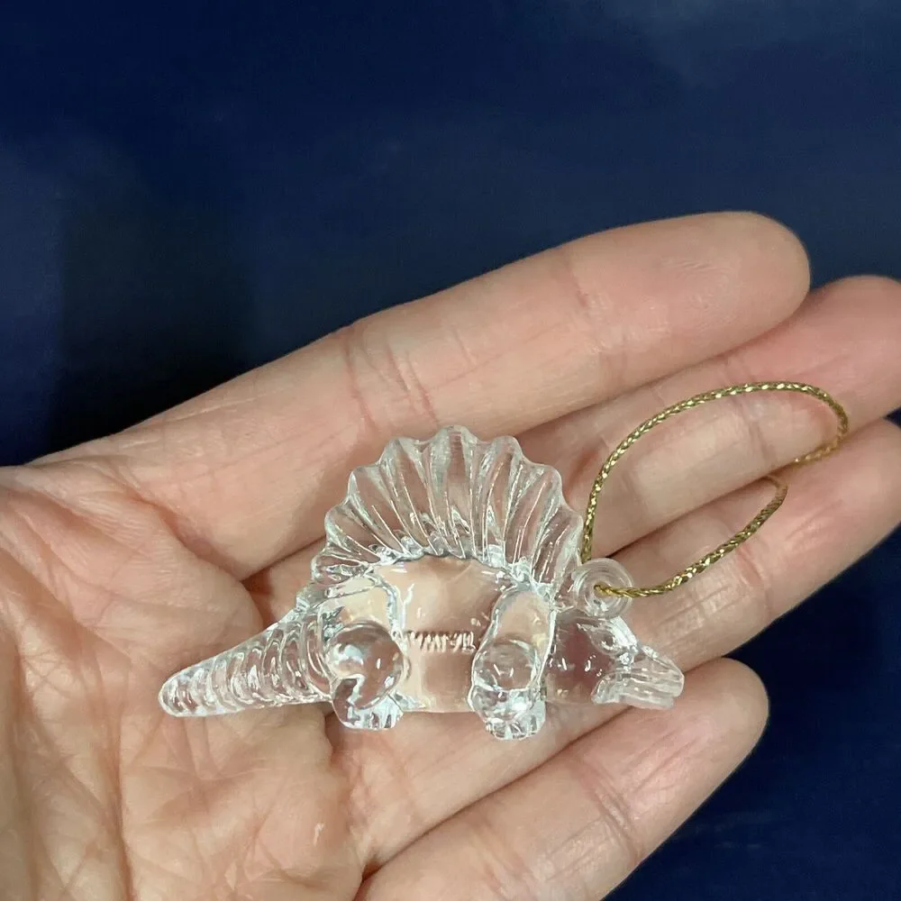 VTG Lot Of 10 Various Dinosaur Clear Acrylic christmas ornaments 1.5-2” Rare -D8